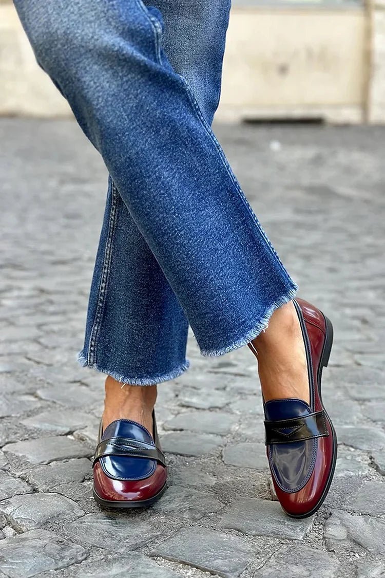Antonia | Shiny Tricolor Loafer - Barbara & Benjamin