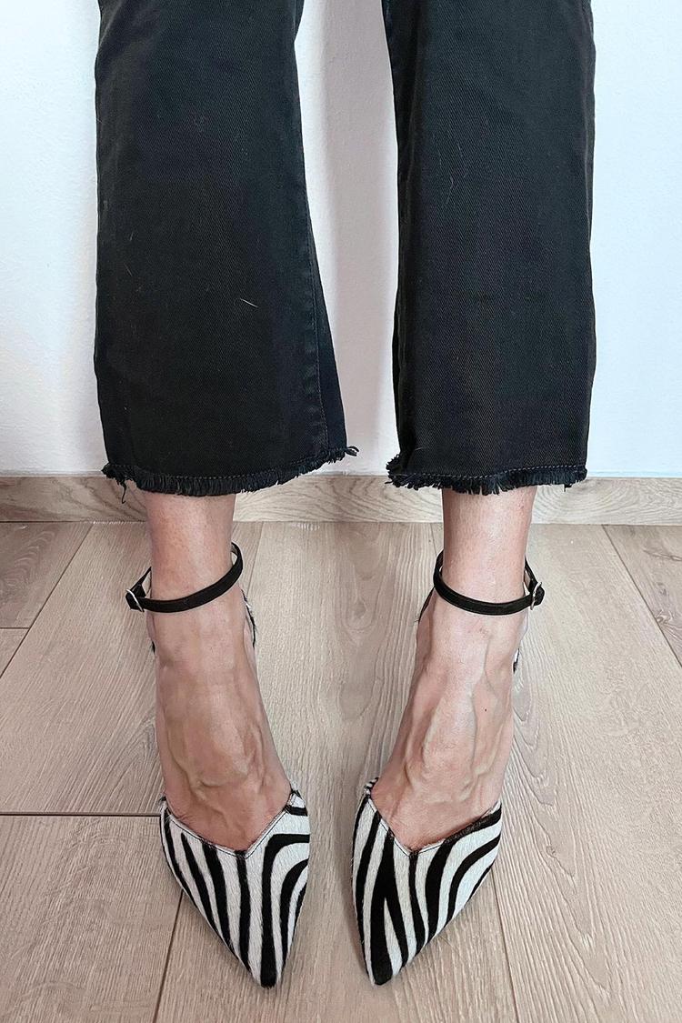 Lydia | Zebra Print Pumps With Ankle Strap - Barbara & Benjamin