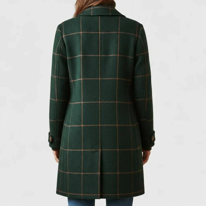 Retro Lapel Plaid Tweed Coat | Vintage Charm Meets Modern Power - Barbara & Benjamin