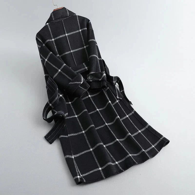 Retro Lapel Plaid Tweed Coat | Vintage Charm Meets Modern Power - Barbara & Benjamin